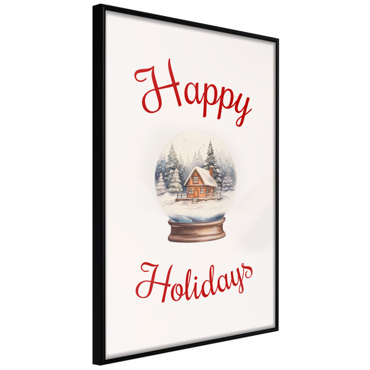 Poster Christmas Land - Watercolor Snow Globe With House and Christmas Trees 151712 additionalImage 6