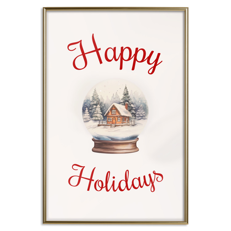 Poster Christmas Land - Watercolor Snow Globe With House and Christmas Trees 151712 additionalImage 16