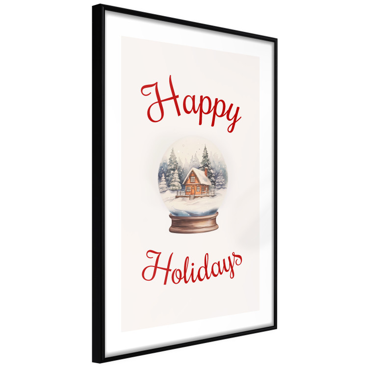 Poster Christmas Land - Watercolor Snow Globe With House and Christmas Trees 151712 additionalImage 7