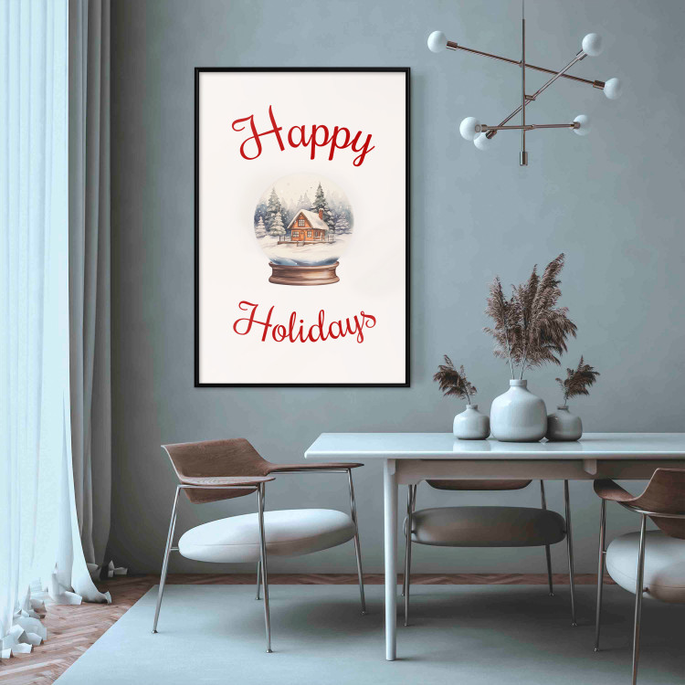 Poster Christmas Land - Watercolor Snow Globe With House and Christmas Trees 151712 additionalImage 9