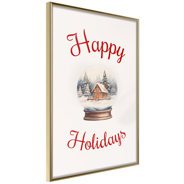 Poster Christmas Land - Watercolor Snow Globe With House and Christmas Trees 151712 additionalImage 4
