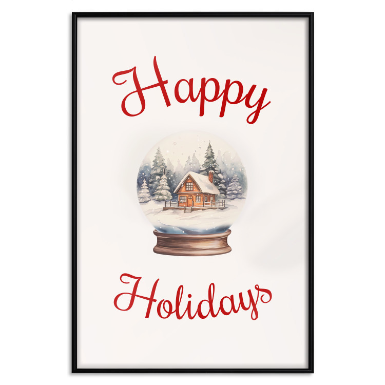 Poster Christmas Land - Watercolor Snow Globe With House and Christmas Trees 151712 additionalImage 17