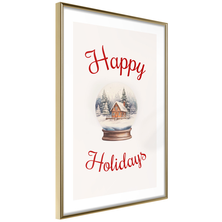 Poster Christmas Land - Watercolor Snow Globe With House and Christmas Trees 151712 additionalImage 5
