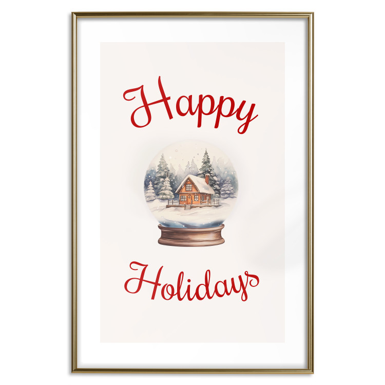Poster Christmas Land - Watercolor Snow Globe With House and Christmas Trees 151712 additionalImage 19
