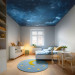 Wall Mural Starry Sky - Pattern With Milky Way in Navy Blue Colors 159912