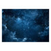 Wall Mural Starry Sky - Pattern With Milky Way in Navy Blue Colors 159912 additionalThumb 1