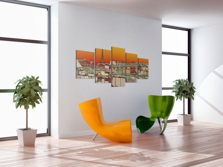Canvas Parisian sky in orange colour 55612 additionalImage 3
