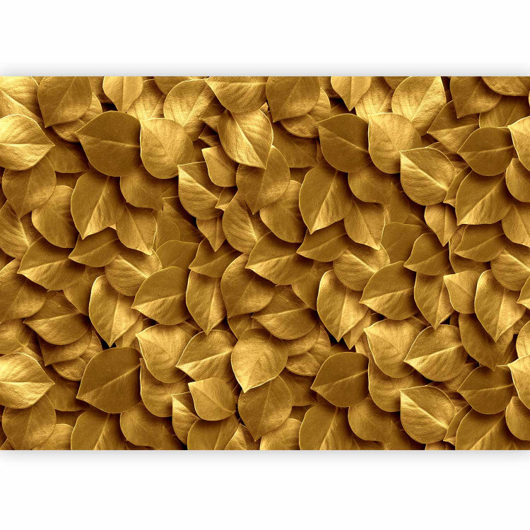 Wall Mural Priceless nature - solid background with pattern of golden tree leaves 64412 additionalImage 1