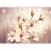 Wall Mural White magnolias - flowers on a background of lights with a pattern of purple stripes 66212 additionalThumb 5