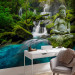 Photo Wallpaper Orient - sculpture of Buddha on the background of a waterfall in highly saturated colours 90012 additionalThumb 4