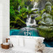 Photo Wallpaper Orient - sculpture of Buddha on the background of a waterfall in highly saturated colours 90012 additionalThumb 8
