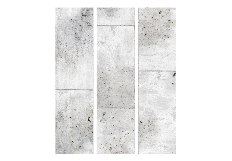 Folding Screen Concretum Murum - light texture resembling tiles of gray concrete 95412 additionalImage 3