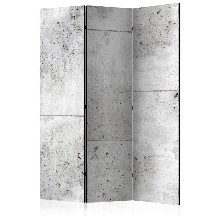 Folding Screen Concretum Murum - light texture resembling tiles of gray concrete 95412