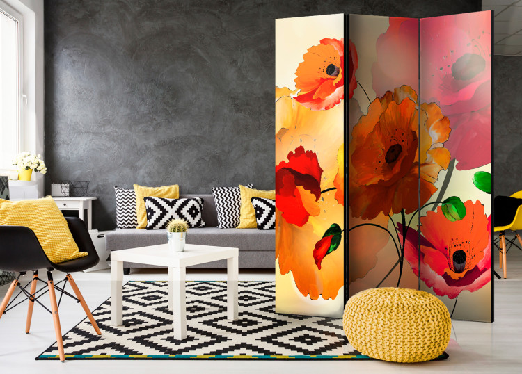 Room Divider Velvet Poppies - artistic orange and red poppy flowers 95612 additionalImage 4