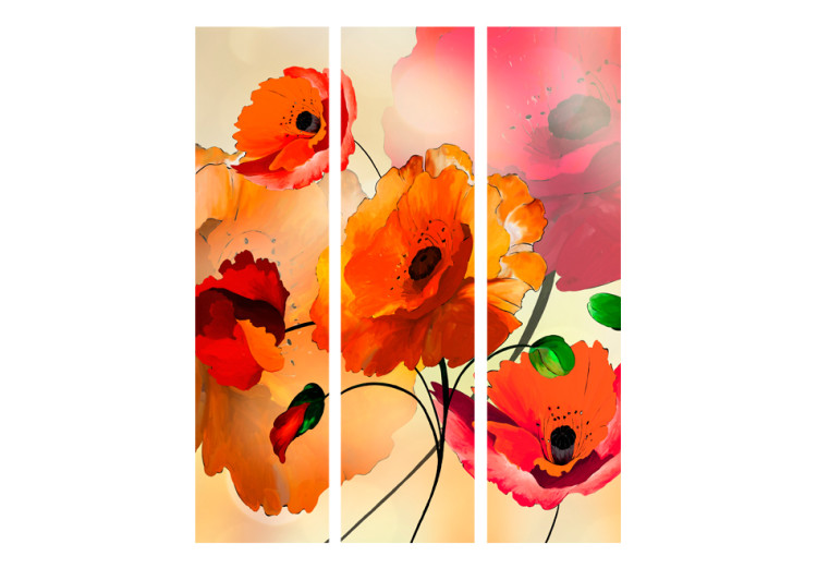Room Divider Velvet Poppies - artistic orange and red poppy flowers 95612 additionalImage 3