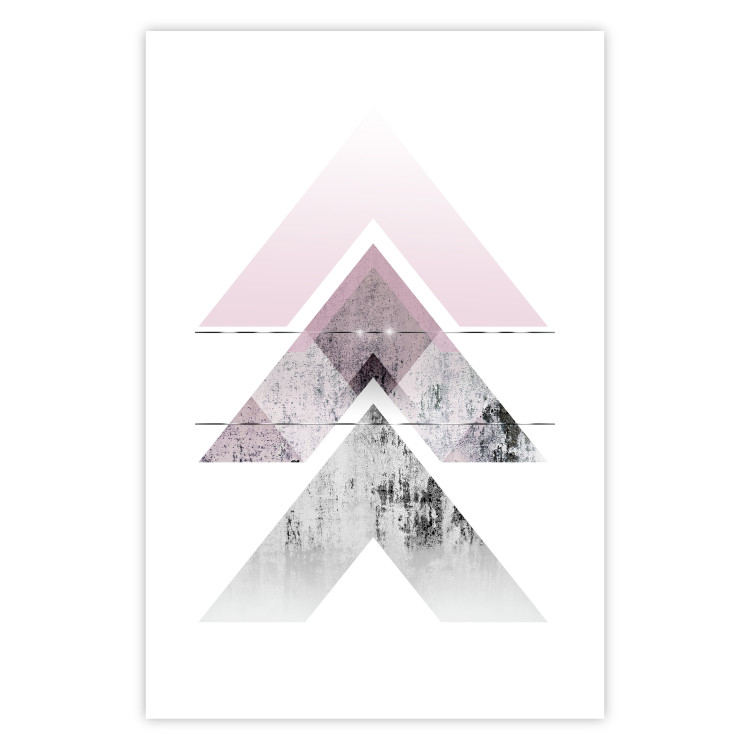 Poster Acceleration - Geometric abstraction in shades of pink with a white background 114222 additionalImage 19