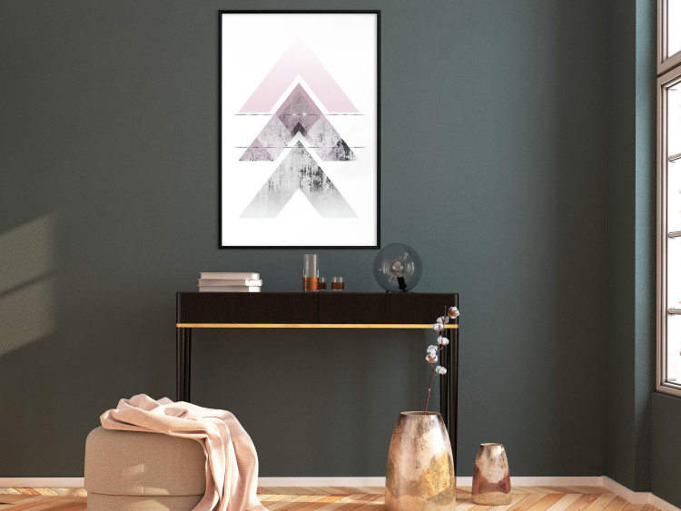 Poster Acceleration - Geometric abstraction in shades of pink with a white background 114222 additionalImage 4
