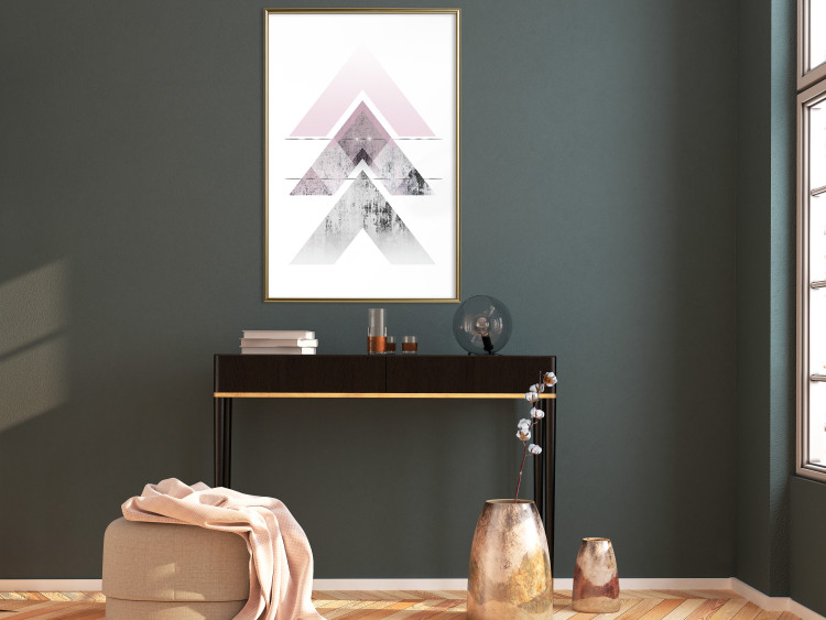 Poster Acceleration - Geometric abstraction in shades of pink with a white background 114222 additionalImage 13
