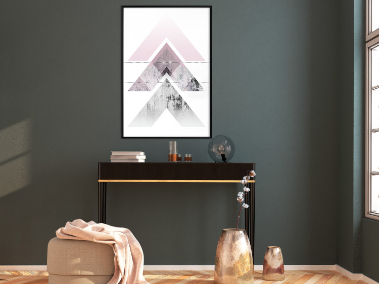 Poster Acceleration - Geometric abstraction in shades of pink with a white background 114222 additionalImage 3