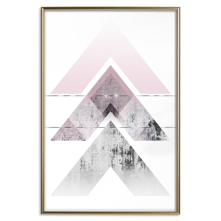 Poster Acceleration - Geometric abstraction in shades of pink with a white background 114222 additionalImage 16
