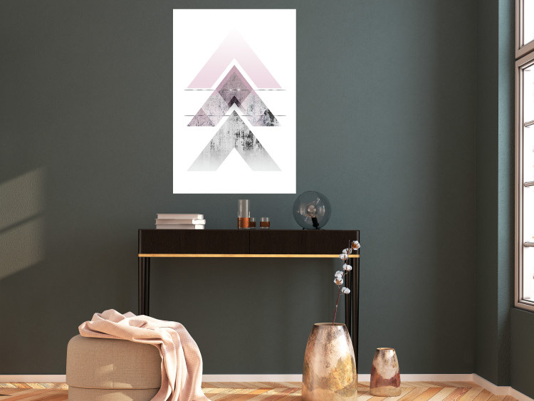 Poster Acceleration - Geometric abstraction in shades of pink with a white background 114222 additionalImage 2