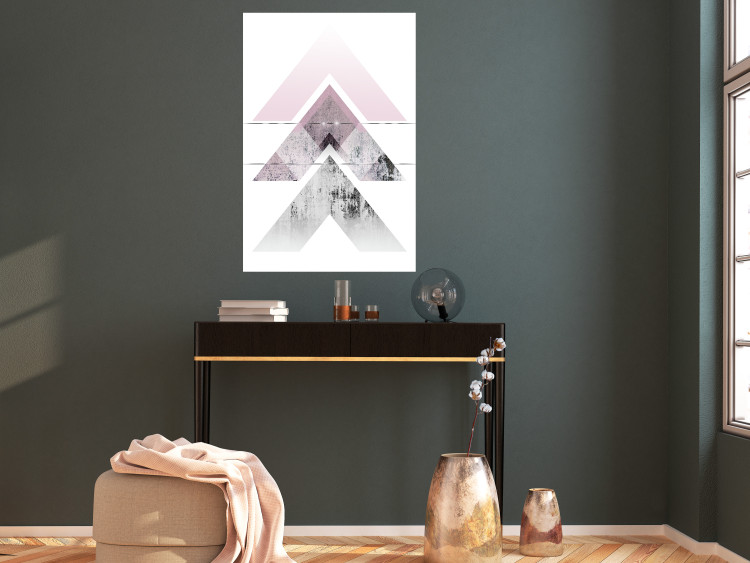Poster Acceleration - Geometric abstraction in shades of pink with a white background 114222 additionalImage 17