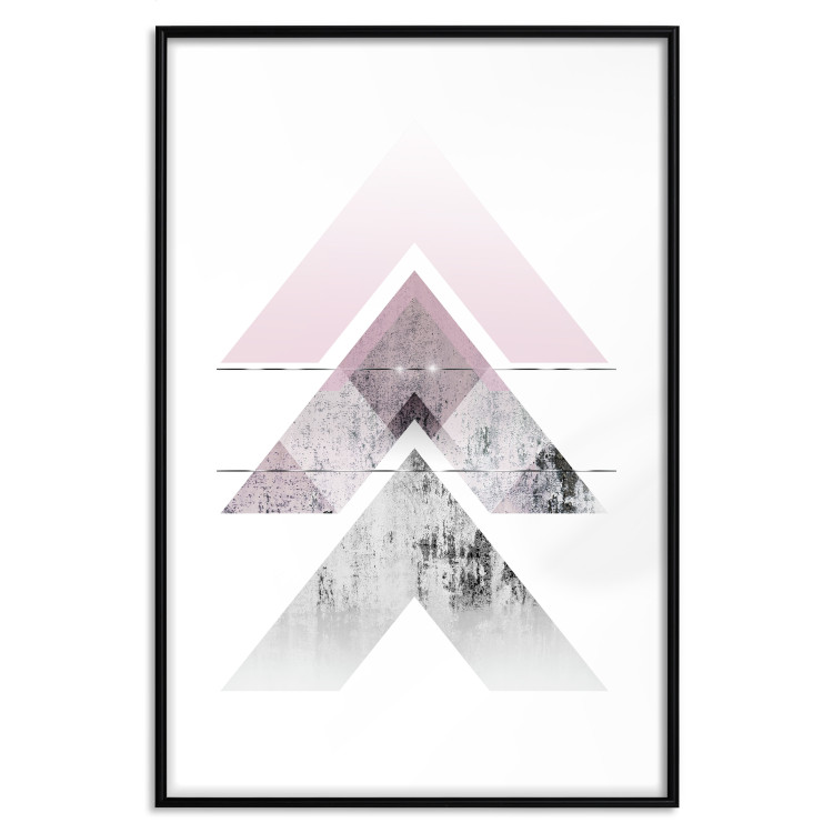 Poster Acceleration - Geometric abstraction in shades of pink with a white background 114222 additionalImage 15