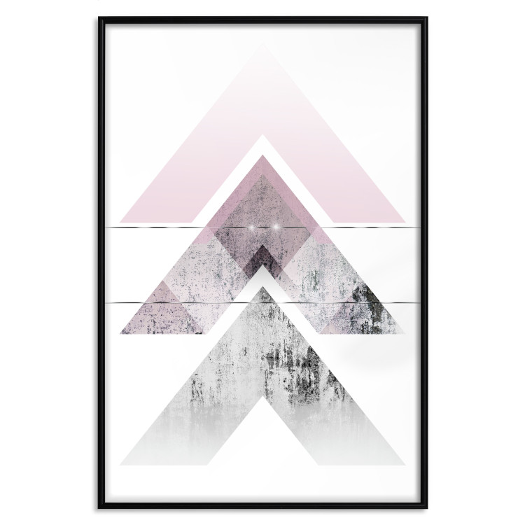 Poster Acceleration - Geometric abstraction in shades of pink with a white background 114222 additionalImage 18