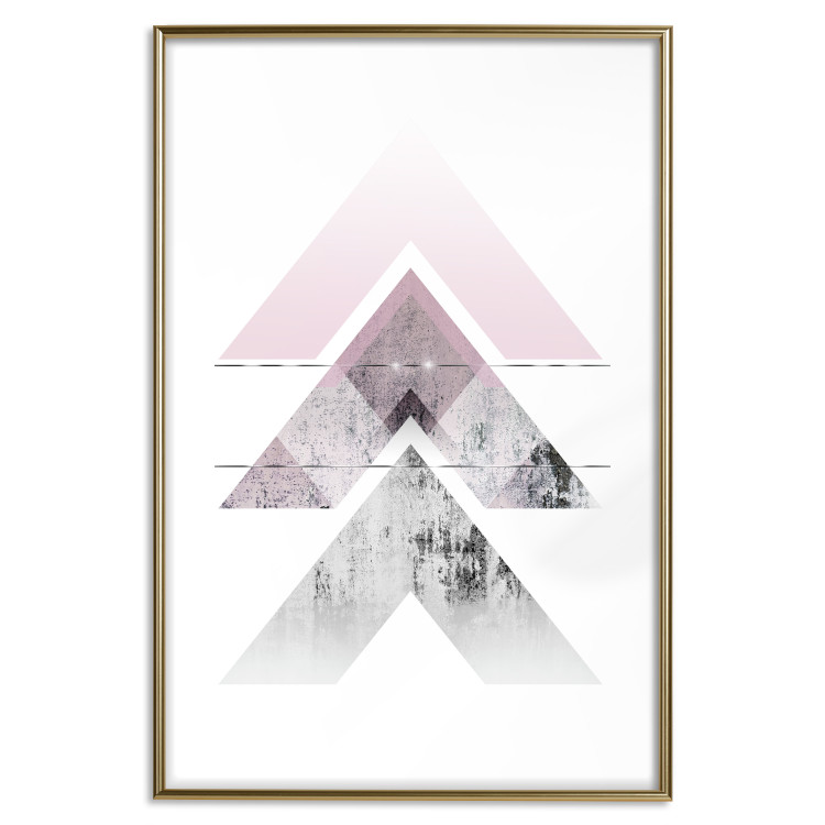 Poster Acceleration - Geometric abstraction in shades of pink with a white background 114222 additionalImage 14