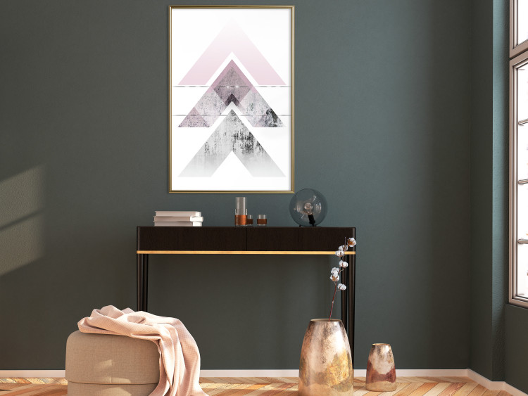 Poster Acceleration - Geometric abstraction in shades of pink with a white background 114222 additionalImage 5