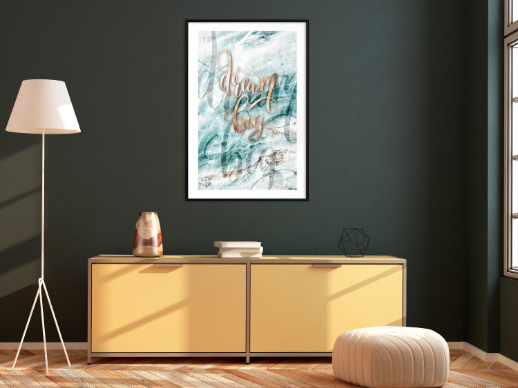Wall Poster Dream big - composition with golden text on a marble-textured background 114322 additionalImage 4