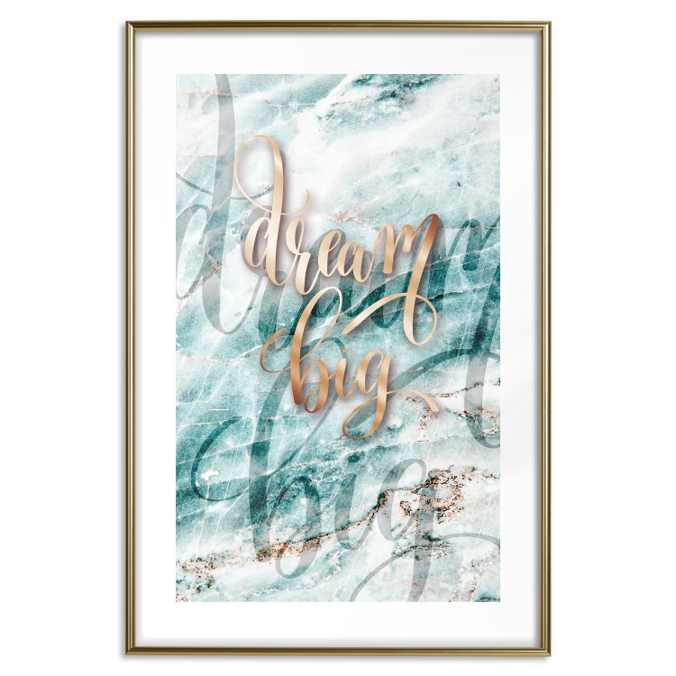 Wall Poster Dream big - composition with golden text on a marble-textured background 114322 additionalImage 14