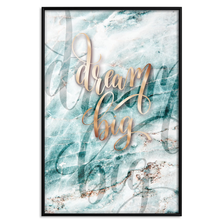 Wall Poster Dream big - composition with golden text on a marble-textured background 114322 additionalImage 24