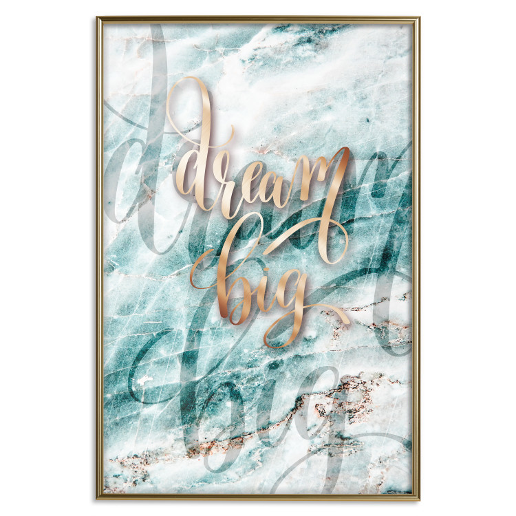 Wall Poster Dream big - composition with golden text on a marble-textured background 114322 additionalImage 20