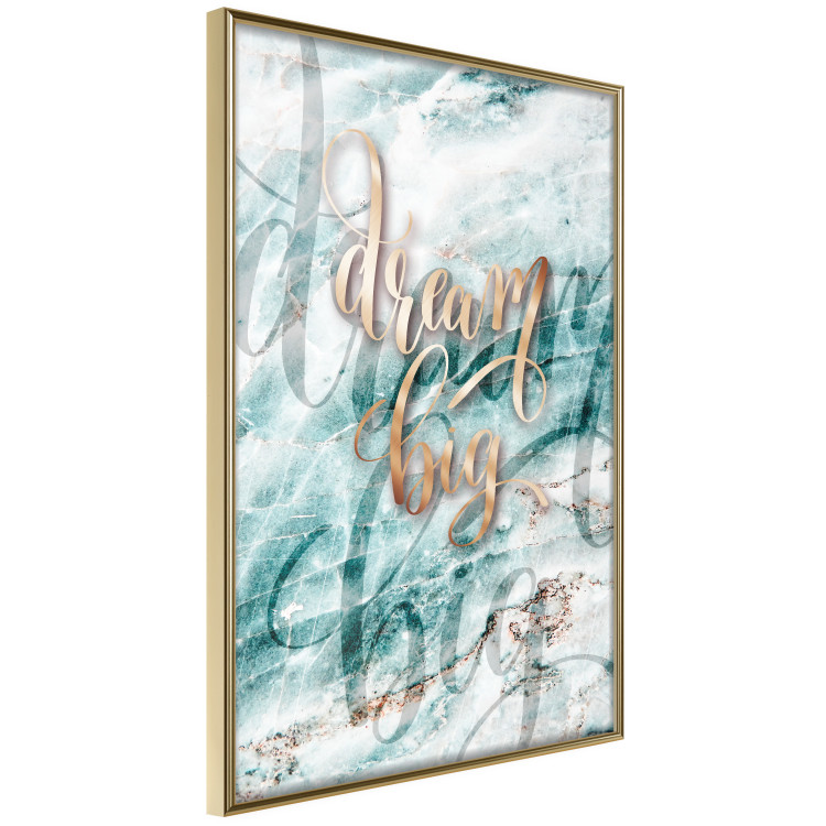 Wall Poster Dream big - composition with golden text on a marble-textured background 114322 additionalImage 12