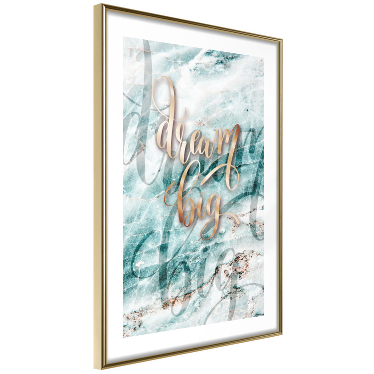Wall Poster Dream big - composition with golden text on a marble-textured background 114322 additionalImage 8