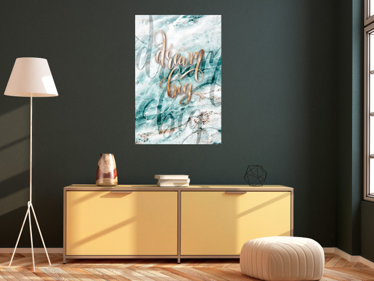 Wall Poster Dream big - composition with golden text on a marble-textured background 114322 additionalImage 23