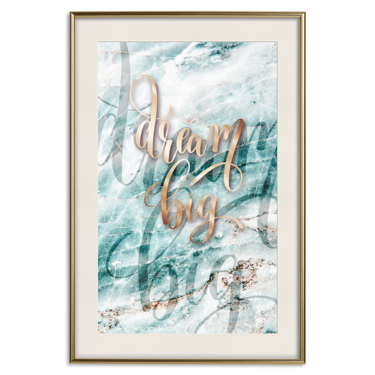 Wall Poster Dream big - composition with golden text on a marble-textured background 114322 additionalImage 19