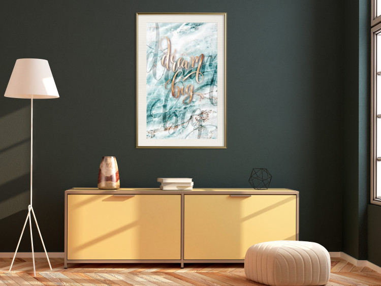 Wall Poster Dream big - composition with golden text on a marble-textured background 114322 additionalImage 21