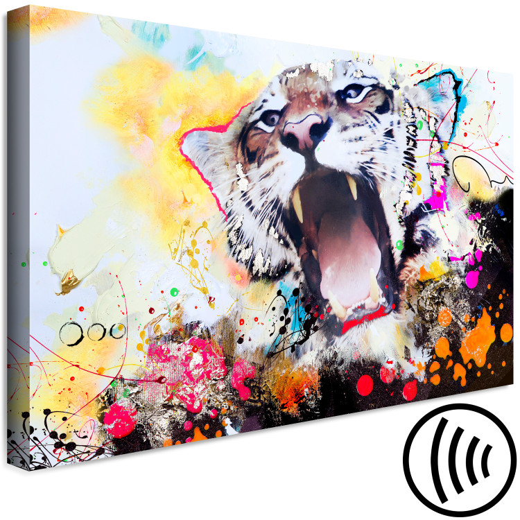 Canvas Art Print Pop Art Roar of Nature (1-part) - Animal in Explosion of Colors 114522 additionalImage 6