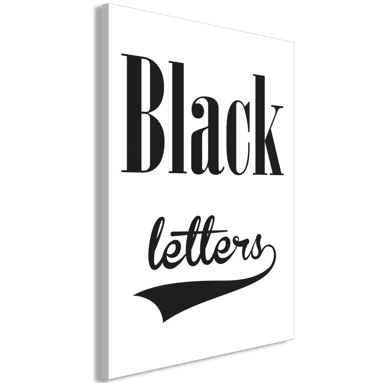 Canvas Art Print Black Letters (1 Part) Vertical 114722 additionalImage 2