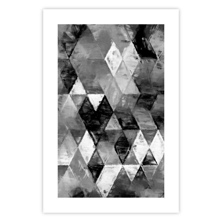 Poster Black and white rhombuses - modern composition with geometric shapes 115022 additionalImage 19