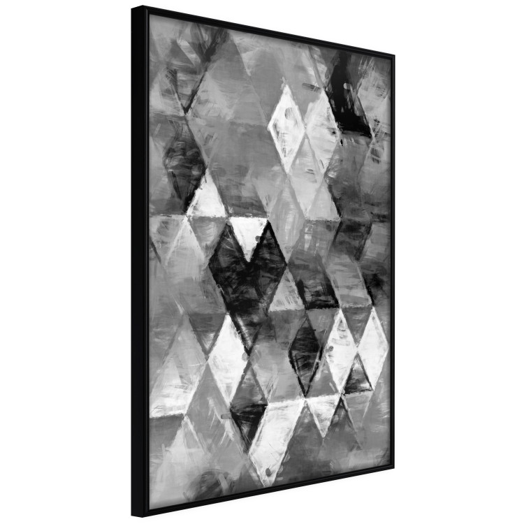 Poster Black and white rhombuses - modern composition with geometric shapes 115022 additionalImage 10