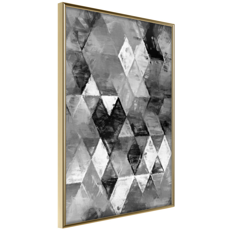 Poster Black and white rhombuses - modern composition with geometric shapes 115022 additionalImage 14