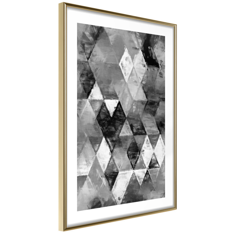 Poster Black and white rhombuses - modern composition with geometric shapes 115022 additionalImage 8