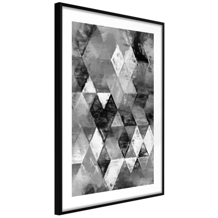 Poster Black and white rhombuses - modern composition with geometric shapes 115022 additionalImage 11