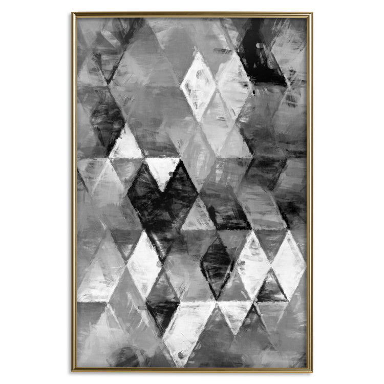 Poster Black and white rhombuses - modern composition with geometric shapes 115022 additionalImage 20