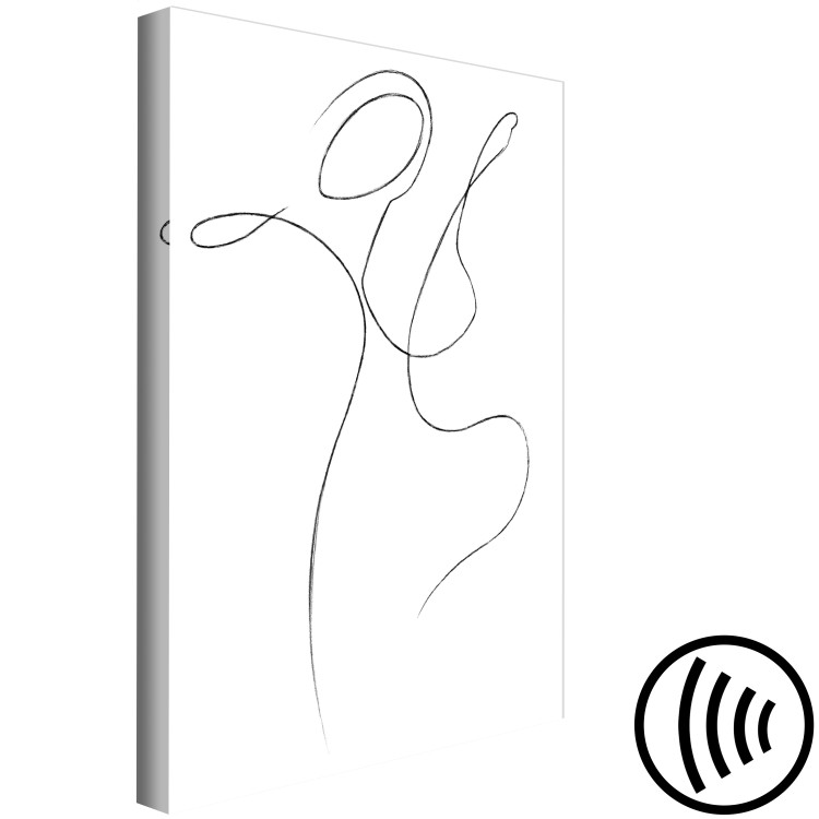 Canvas Print Expression of Lines (1-part) - Silhouette Shape on Black and White Background 115222 additionalImage 6