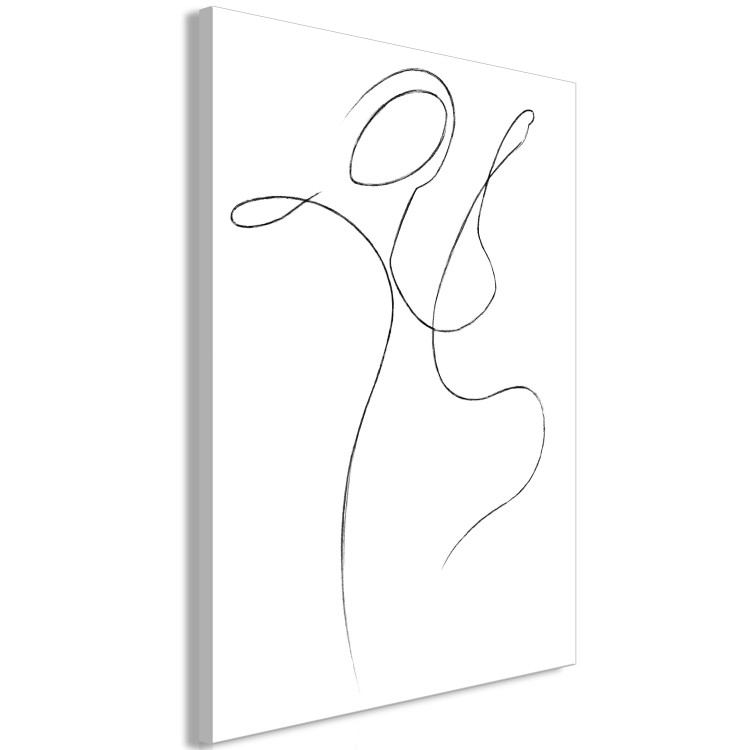 Canvas Print Expression of Lines (1-part) - Silhouette Shape on Black and White Background 115222 additionalImage 2