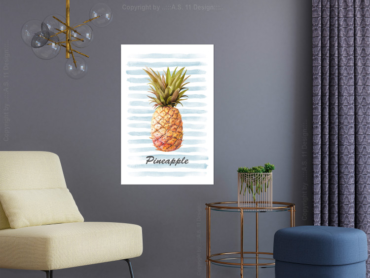 Wall Poster Pineapple and Stripes - colorful composition with a tropical fruit and text 115322 additionalImage 17